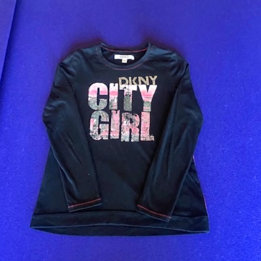 DKNY Black Long Sleeve Shirt Girls Shirt Size Medium